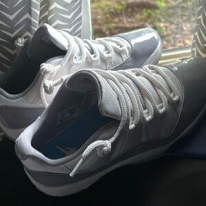 Size 9.5, grey Jordan 11s